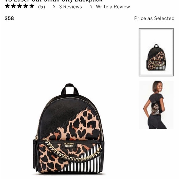vs laser cut small city backpack leopard - Picture 2 of 6